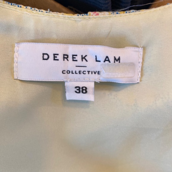 Women’s Derek Lam 10 Crosby Jumpsuit in Yellow 
Ditzie Pattern Tie Waist sz 44/8 - Picture 13 of 13